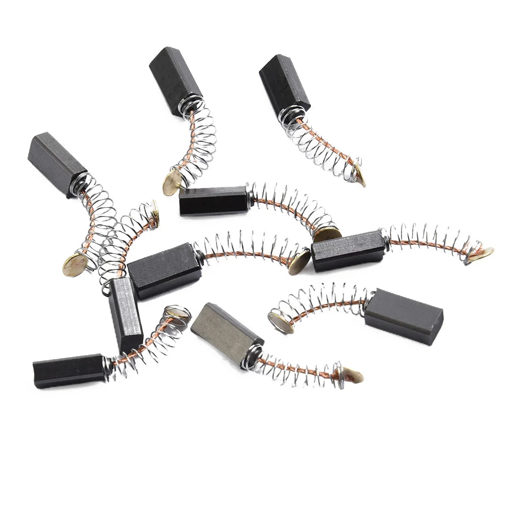 10pcs Carbon Brushes Kit For Electric Motors 13mmx6mmX4mm Carbon High Quality Replacement Electric Power Tool Accessories