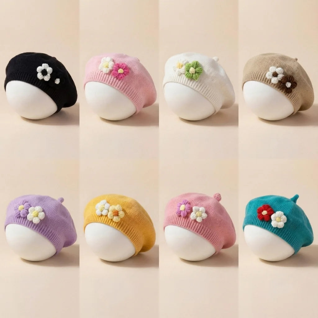 New Baby Beret Spring Thin Knitted Children's Painter Hat European and American Baby Products Boys and Girls Baby Hats