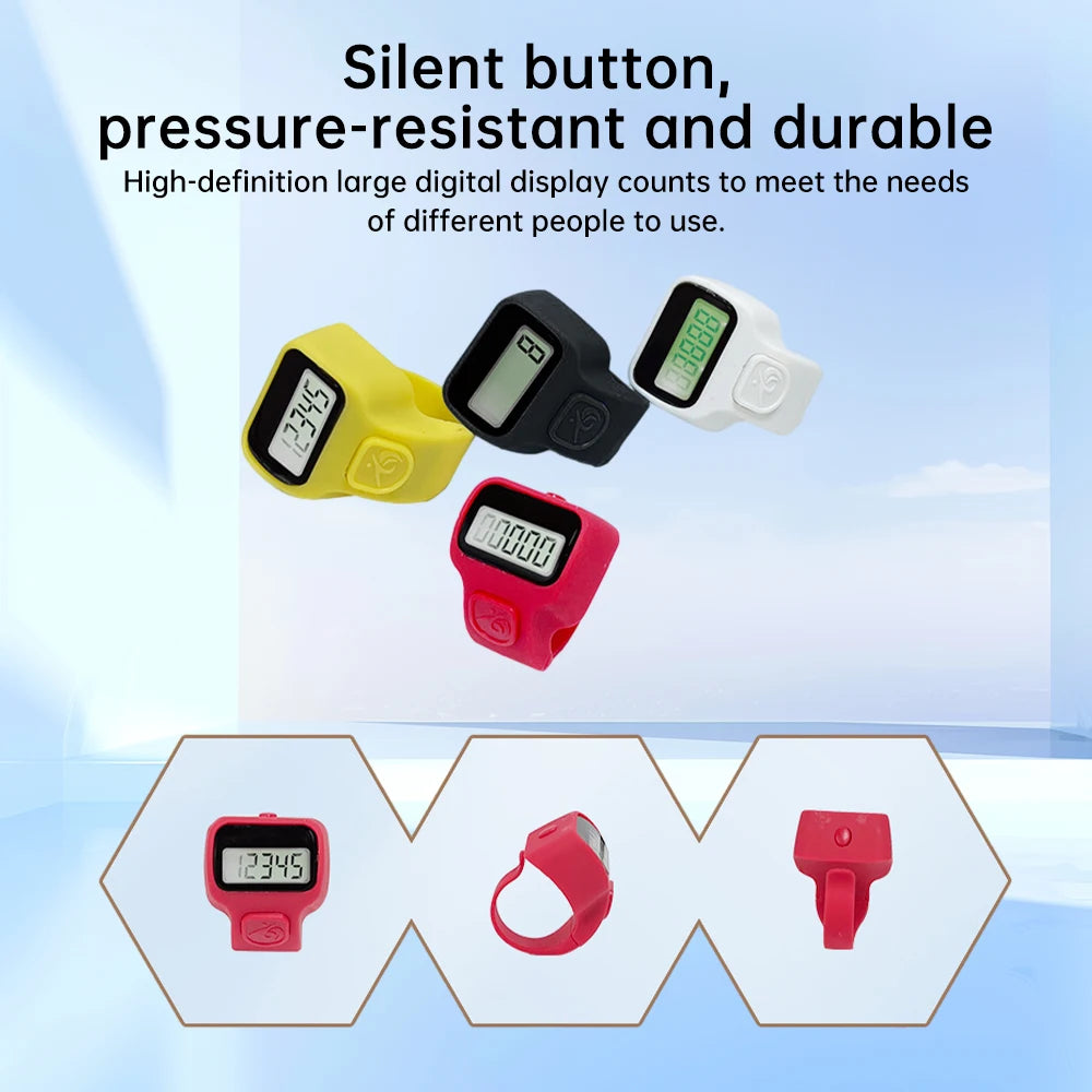 Electronic LED Counter Digital Finger Clicker Handheld Ring Click Lap Counter Event Clicker Finger Counters Golf Lap Counting