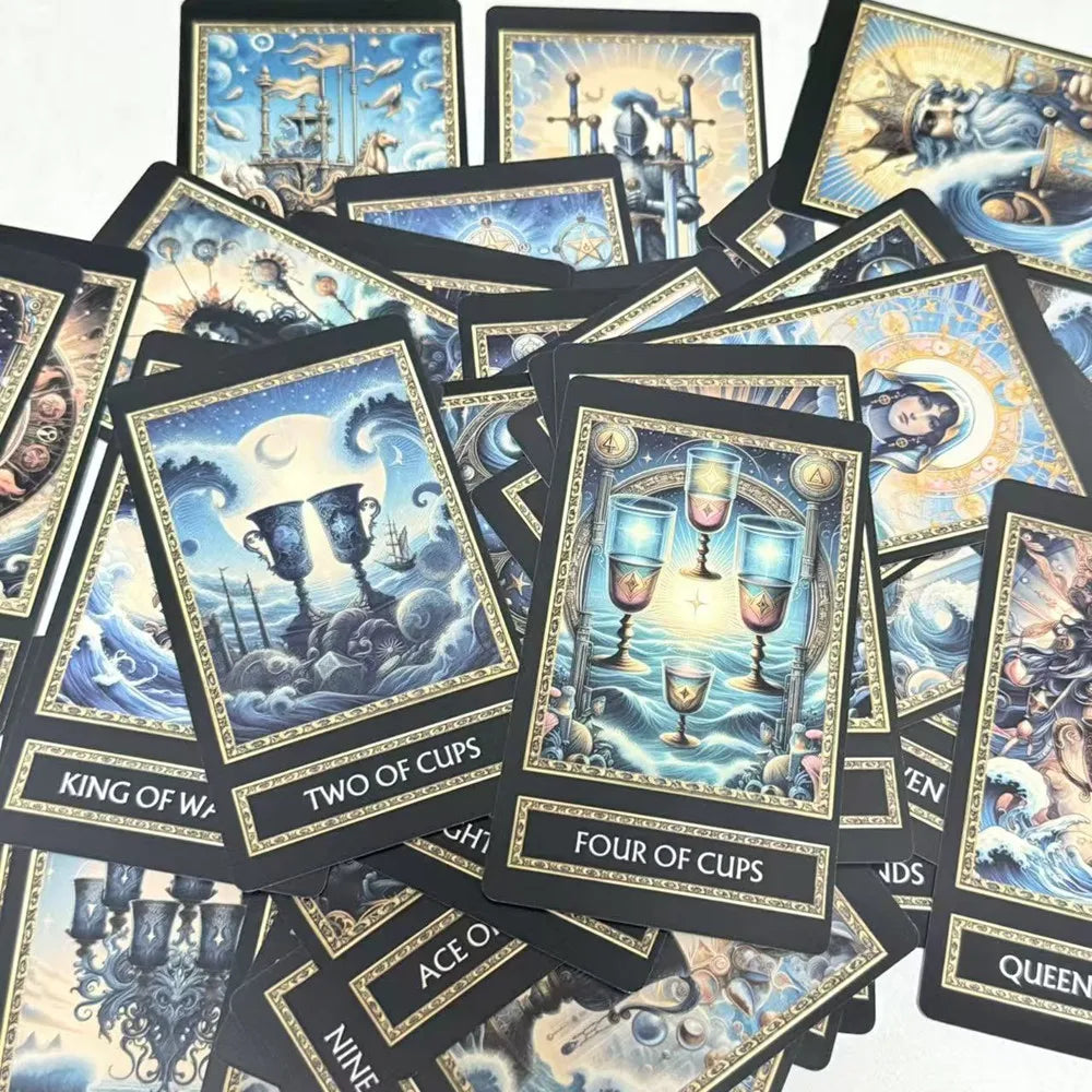 Blue Ocean Tarot cards 78pcs English Divination Fate Oracle Borad Playing Games