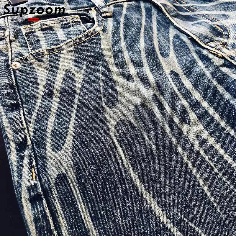 Supzoom New Arrival Hot Sale Top Fashion Autumn Zipper Fly Stonewashed Casual Patchwork Cargo Denim Pockets Cotton Jeans Men