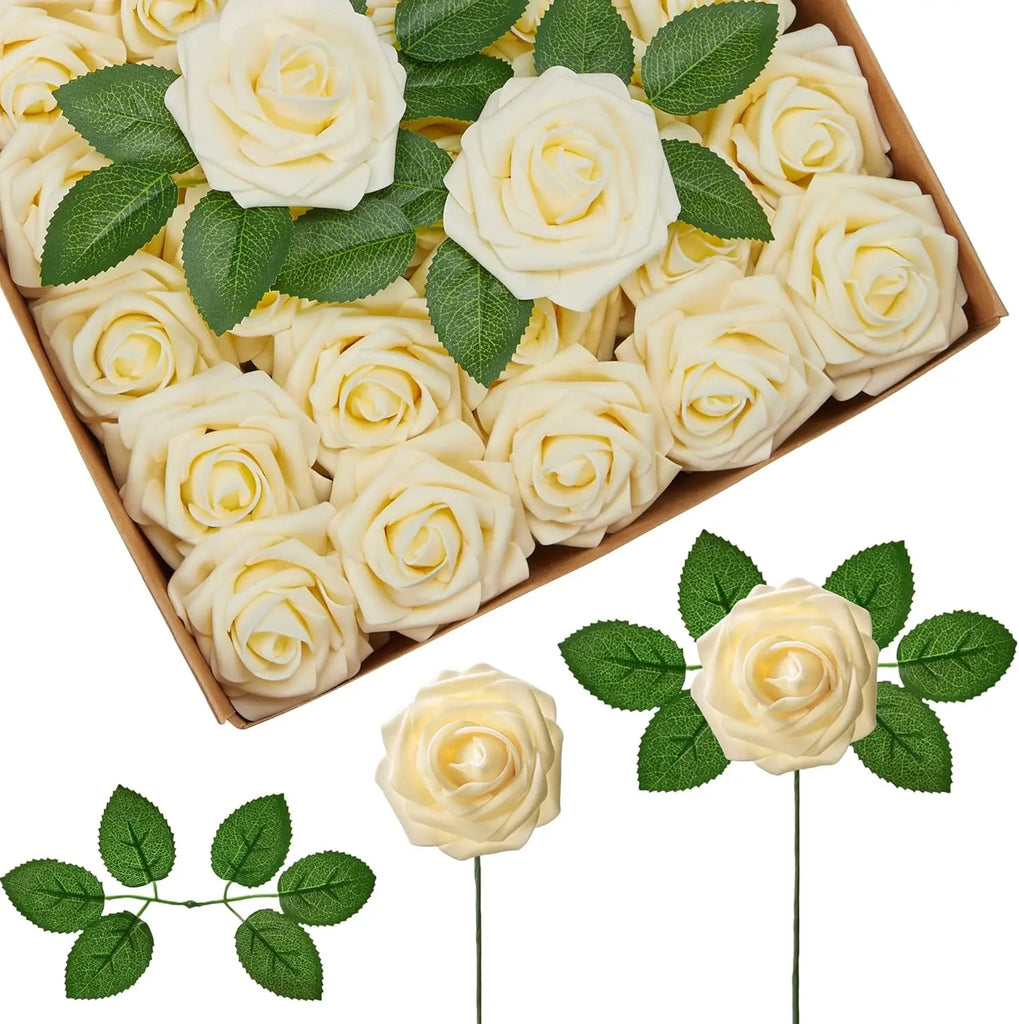 PE Foam Rose Artificial Flower Wedding Bride Bouquet Accessory Garland Home vase table Outdoor Garden festival Party DIY Decor