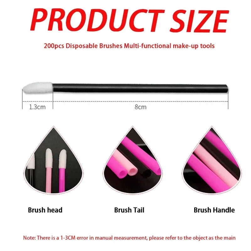 300/500PCS Crystal Lip Brushes Set Wholesale Lipstick Gloss Wands Applicators For Eyelash Extension Makeup Brush Beauty Tool