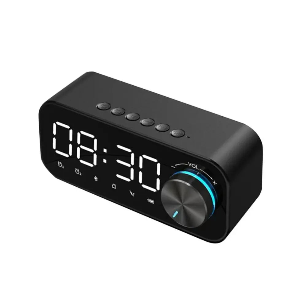 High Volume Bluetooth Speaker Portable Design Clock Function LED Alarm Clock Wireless Connectivity Super Bass