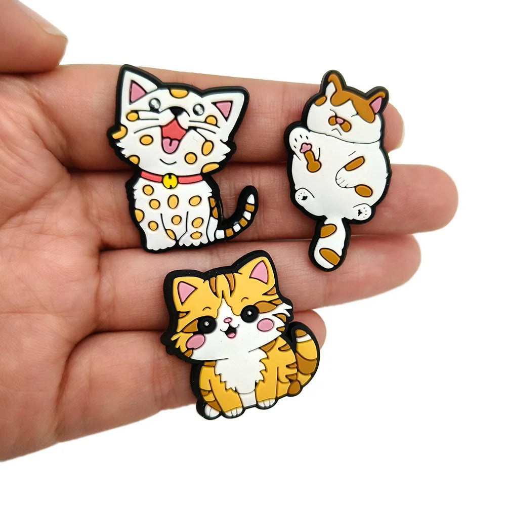 New Arrivals Cute Cat Shoe Charms for Crocs Accessories Decorations Sandals Shoe Pins Women Favor Gifts