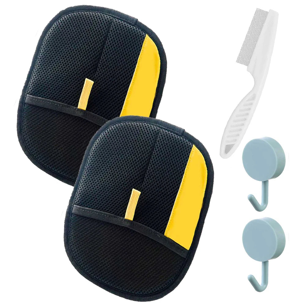 1/2/3Pcs Electrostatic Gloves Multi-Function Pet Grooming Gloves with Brush & Hook Anti Static Hair Removal Glove for Dogs Cats