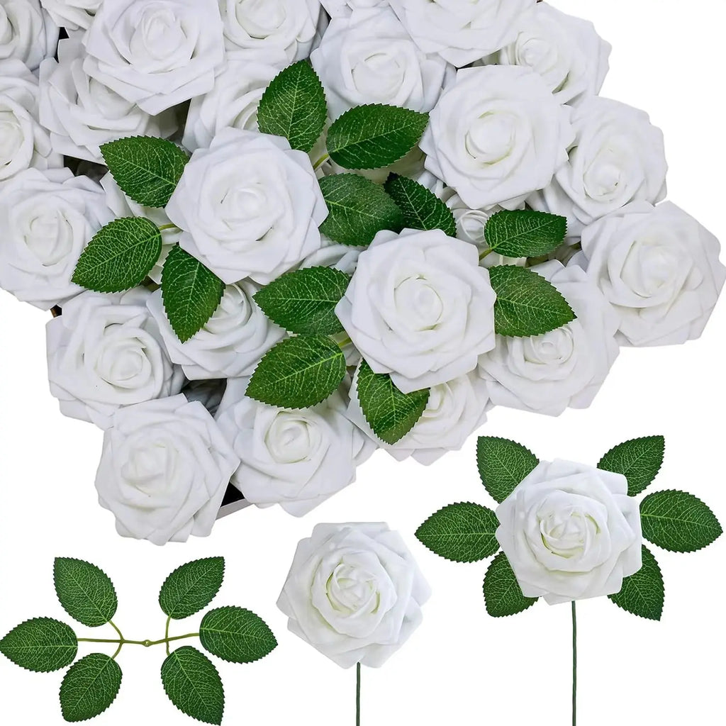 PE Foam Rose Artificial Flower Wedding Bride Bouquet Accessory Garland Home vase table Outdoor Garden festival Party DIY Decor