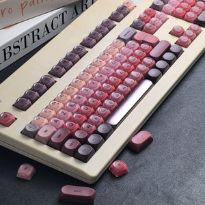 MAIMOOO AZERTY Keycaps French Iso Layout Retro Red Lipstick Foundation MOA PBT PC FR Crystal Keyboard Keycaps