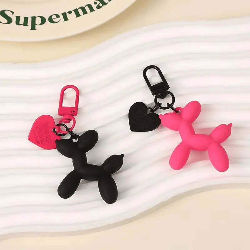 Fashion Punk Y2K Balloon Dog Keychains for Women Bag Pendant Jewelry Trinket Girl's Car Key Ring Key Chain Accessories