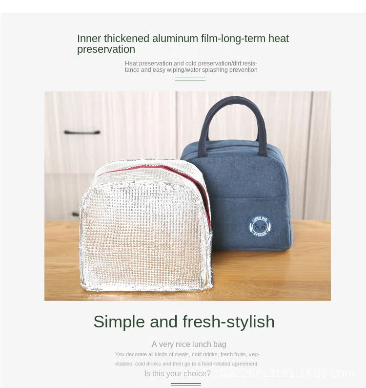 Portable Oxford Lunch Bags Fresh Cooler Pouch For Office Students Convenient Lunch Box Food Container Bag