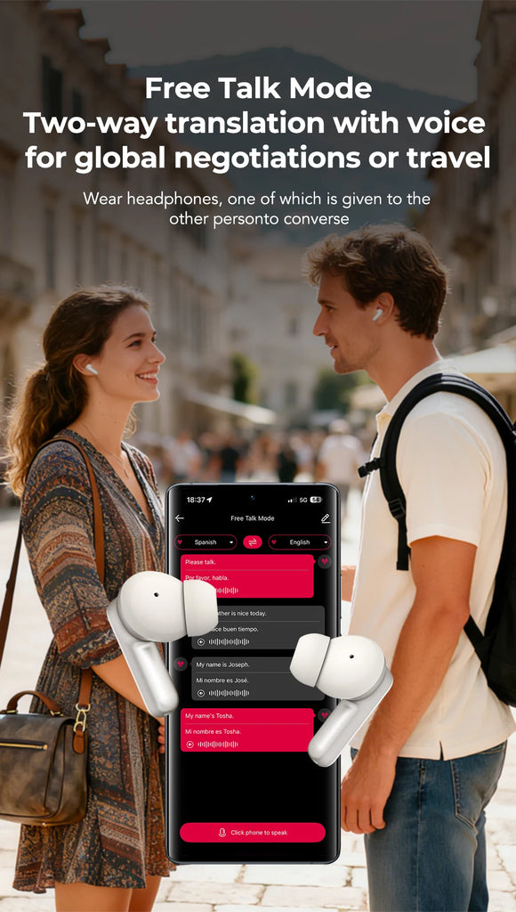 MINISO MS106 Bluetooth Earphones  AI Translator Earbuds TWS Ear Clip Sports Earphones Noise Reduction Wireless Headphones