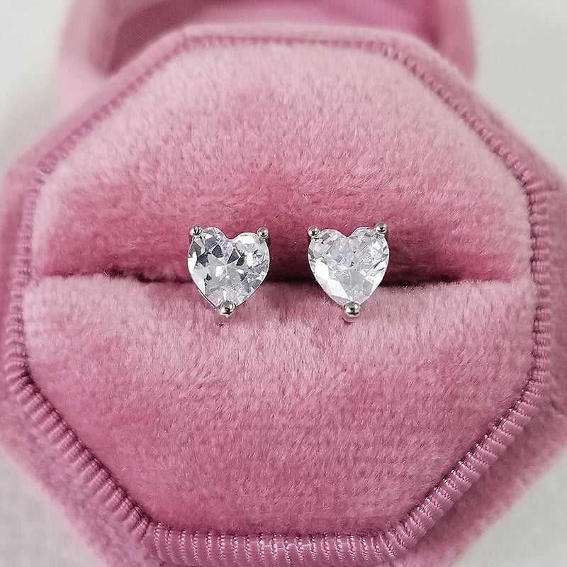 2023 New Arrivals Fashion Luxury silver color korean Zircon Stud Pink Earing Earrings For Women Girl Party Gift Jewelry Z7