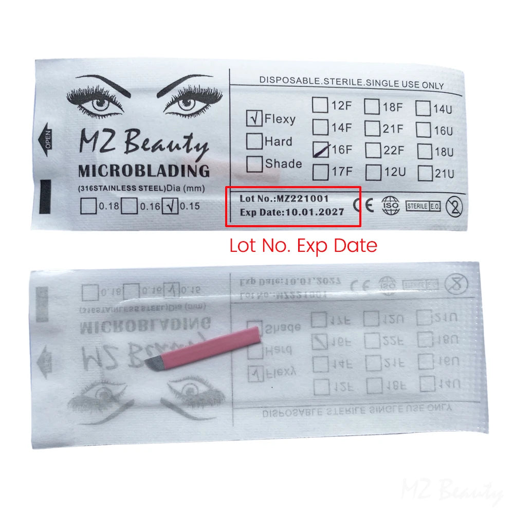 Disposable Eyelash Brushes Kits Microblading Needles Dia 0.15MM Micro Tebori Blades Tattoo Eyebrow Supplies Makeup Applicators