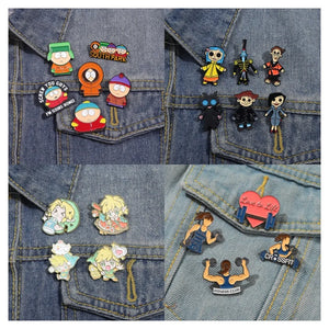 Animated Character Enamel Pins Funny Cute Metal Brooches Lapel Badges Cartoon Clothing Jewelry  Accessories Gift for Kids Friend