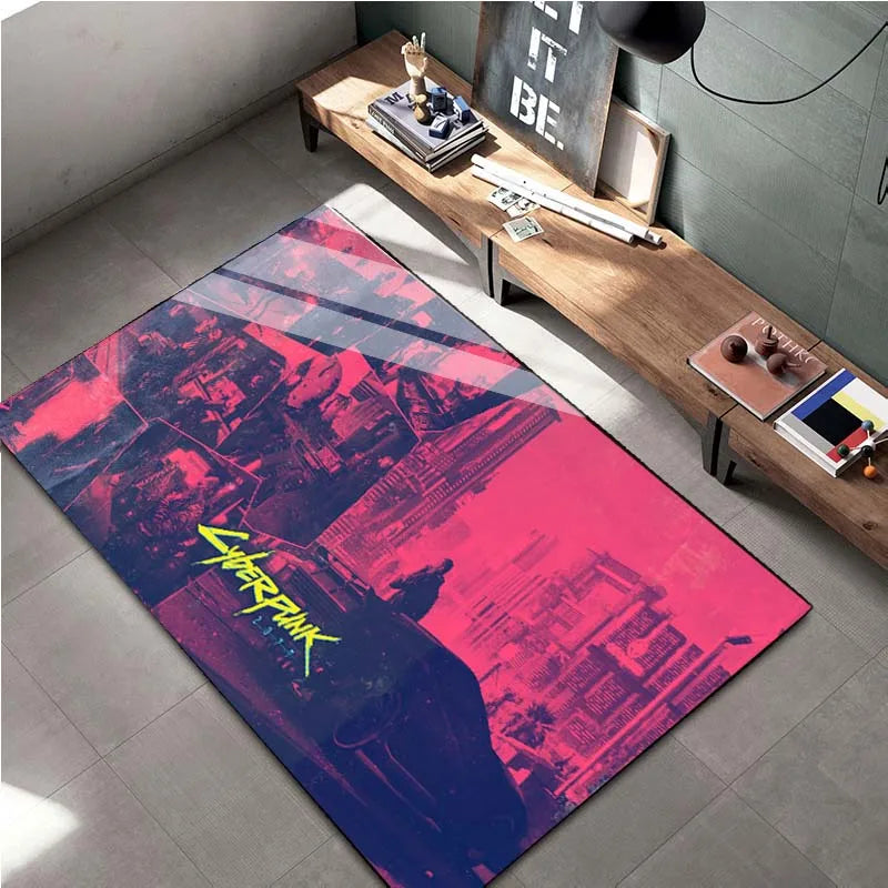 15 Sizes Cyberpunk-2O77 Game  Area Rug,Carpet for Living Room Bedroom Sofa Doormat Home Decoration,Kids Non-slip Floor Mat