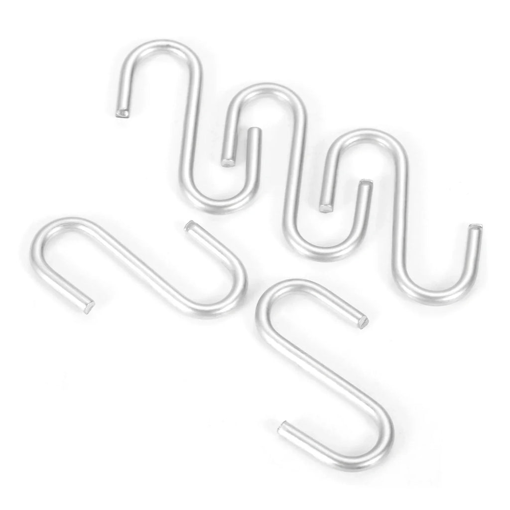 20pcs Metal S Shaped Hooks 30*11mm Silver for Hanging Clothes Handbags Scarfs Kitchen Utensils Closet Door Shelves Storage Hook
