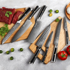 Sunnecko Damascus Steel Kitchen Knives High Carbon VG10 Core Blade Cut Japanese Chef's Knife Ultra Sharp Vegetable Meat Slicer