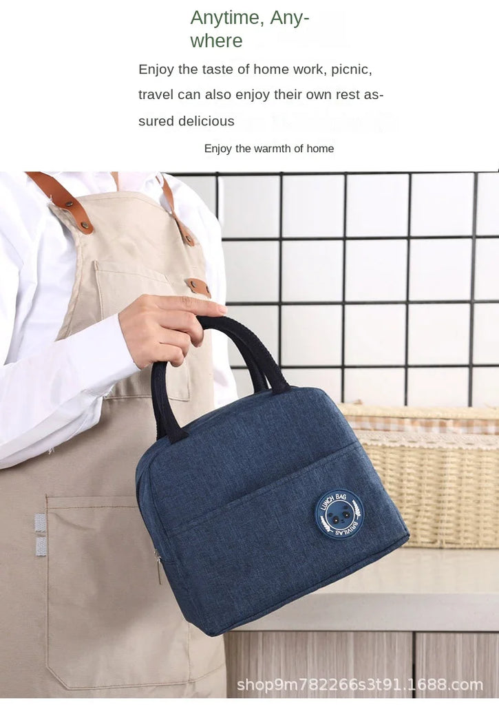 Portable Oxford Lunch Bags Fresh Cooler Pouch For Office Students Convenient Lunch Box Food Container Bag