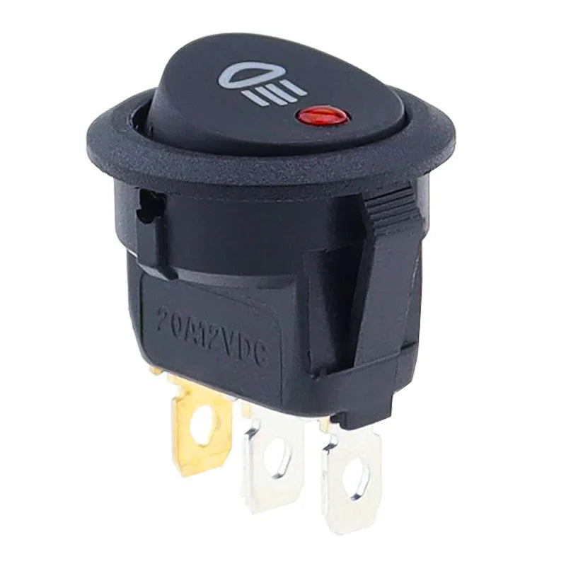 1Pcs New Arrivals On Off Rocker Switch Red Led Fog Light Lamp Symbol Car Van Truck 23mm DC 12V 20A ABS  Fit For Car Van Truck