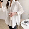 Office Lady Elegant White Casual Loose Blouses Fashion New Cotton Long Sleeve Women Shirt Turndown Collar Tops