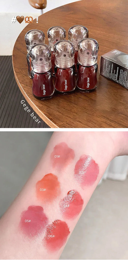 GegeBear Crystal Clear Lipgloss Hydrating Water Liquid Lipstick Light Lip Tint Plumping Non-stick Cup Lips Makeup Women Cosmetic