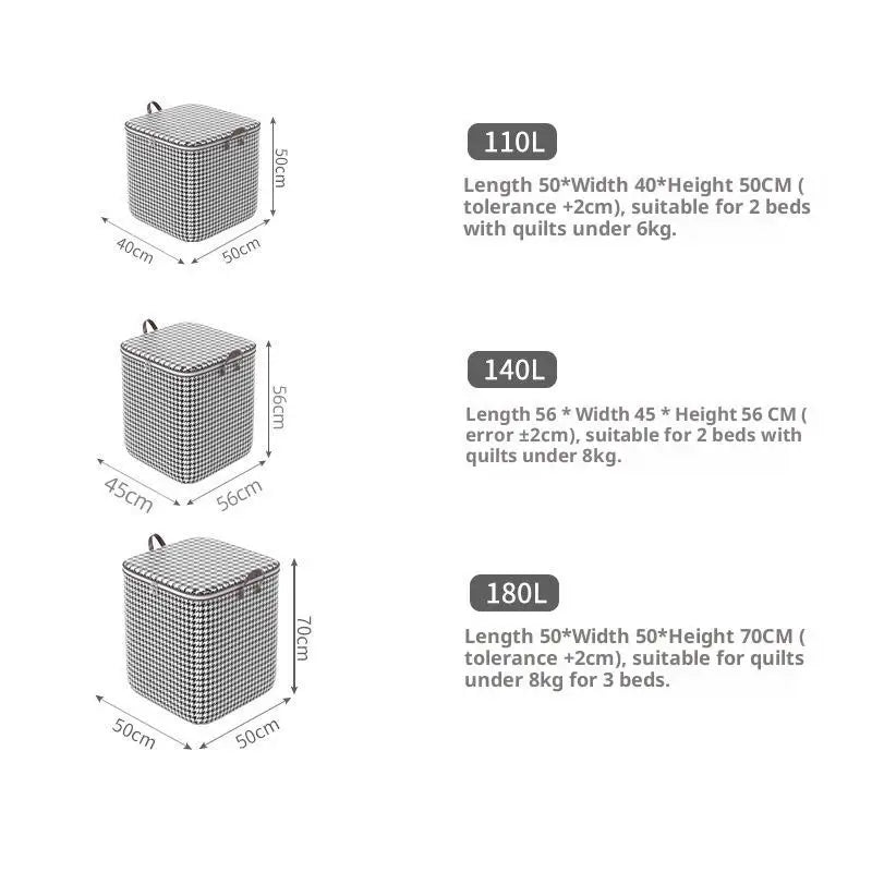 Hot Sale 220L Big Size Clothes Storage Box With Cover Large Laundry Basket Organizer Bag For Baby Foldable