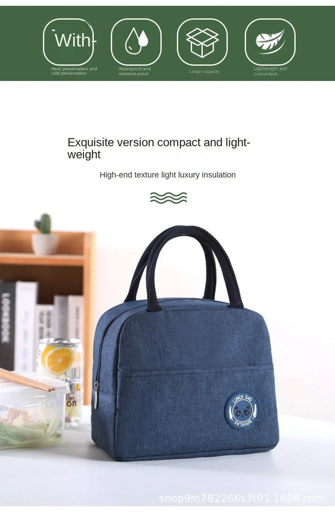 Portable Oxford Lunch Bags Fresh Cooler Pouch For Office Students Convenient Lunch Box Food Container Bag