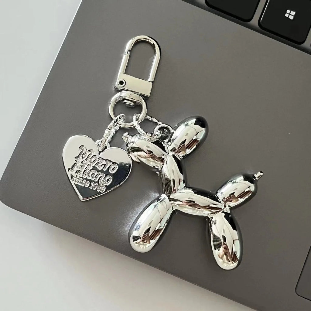 Fashion Punk Y2K Balloon Dog Keychains for Women Bag Pendant Jewelry Trinket Girl's Car Key Ring Key Chain Accessories