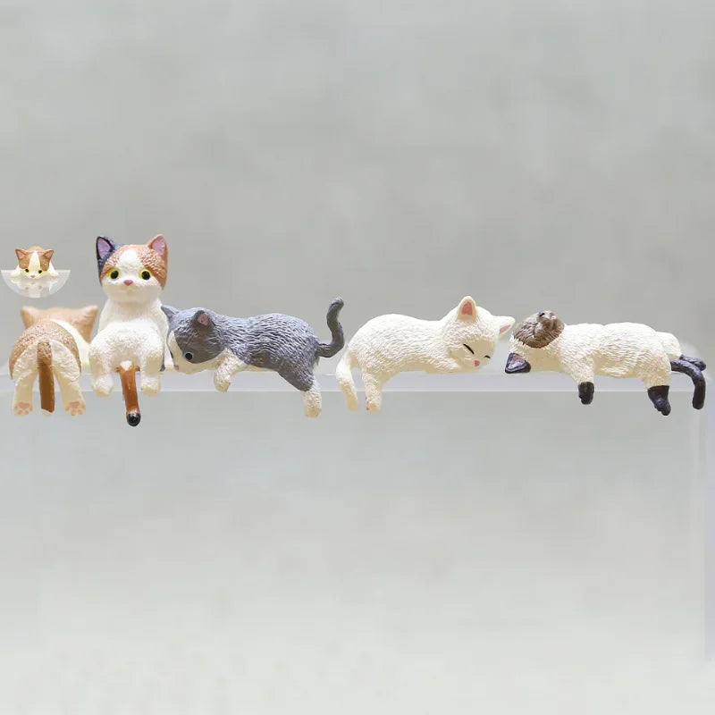 Home Decoration Cute Desktop Gifts Cartoon Simulation Edge Hang Cat Car Center Console Ornaments Decoration Car Accessories