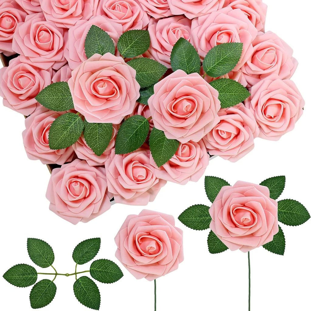 PE Foam Rose Artificial Flower Wedding Bride Bouquet Accessory Garland Home vase table Outdoor Garden festival Party DIY Decor