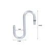 20pcs Metal S Shaped Hooks 30*11mm Silver for Hanging Clothes Handbags Scarfs Kitchen Utensils Closet Door Shelves Storage Hook