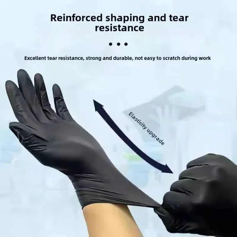 Disposable Latex Gloves Black Waterproof Non-Medical for Kitchen, Cleaning, Dishwashing, Cooking, Automotive, Craft Use