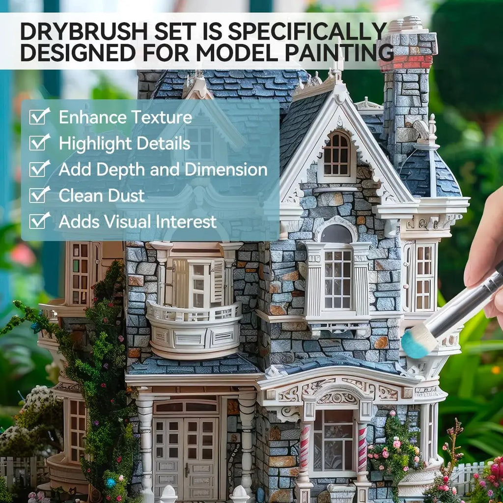 3/6/10/16Pcs Fine Micro Detail Paint Brushes Wood Handle Drybrush for Miniature Art DND  Acrylic Watercolor Painting Hobby Kits