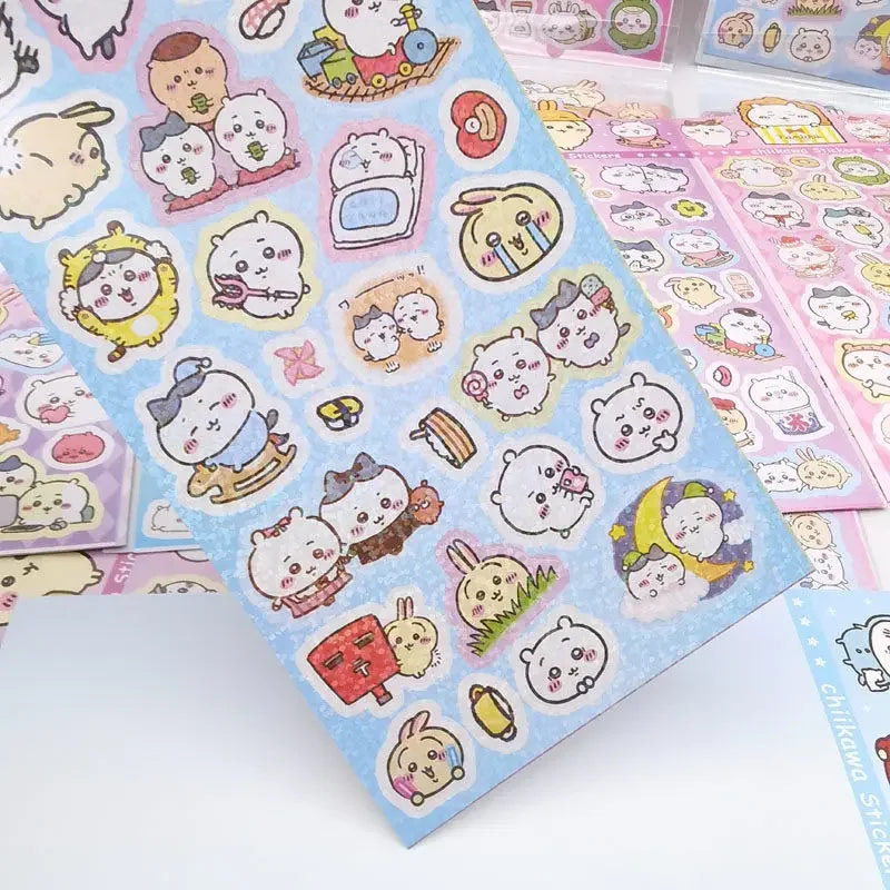 Kawaii Chiikawa Laser Stickers, Cartoon Animal Decals for Laptop, Binder & Kids Crafts