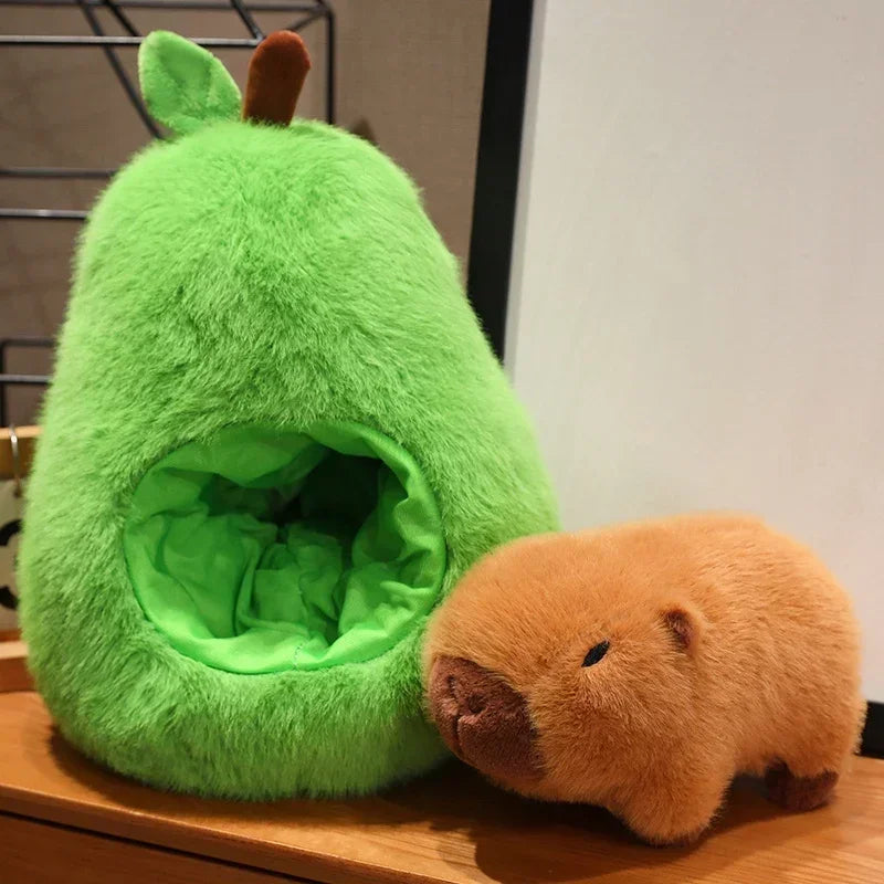 35cm @@Hut Plush Capibala Doll Soft Animal Avocado Mouse Plush Toys Avocado Doll Children's and Girls' Gift Capybara Pillow