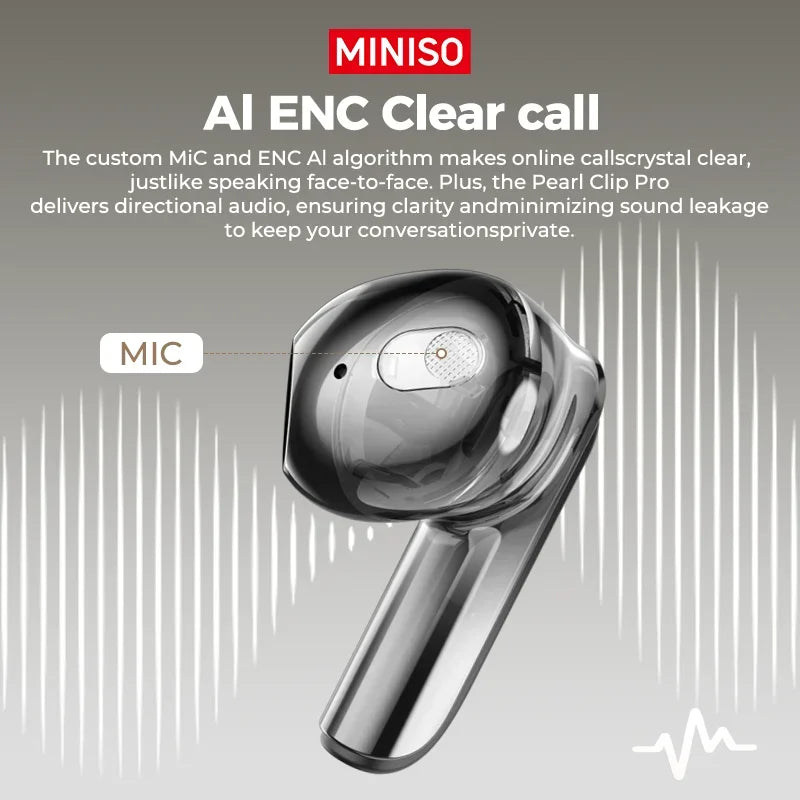 【MINISO MS103 】AI Bluetooth Headphones 135 Languages Translation, Trendy Color Touchscreen, Gaming Wireless Headphones