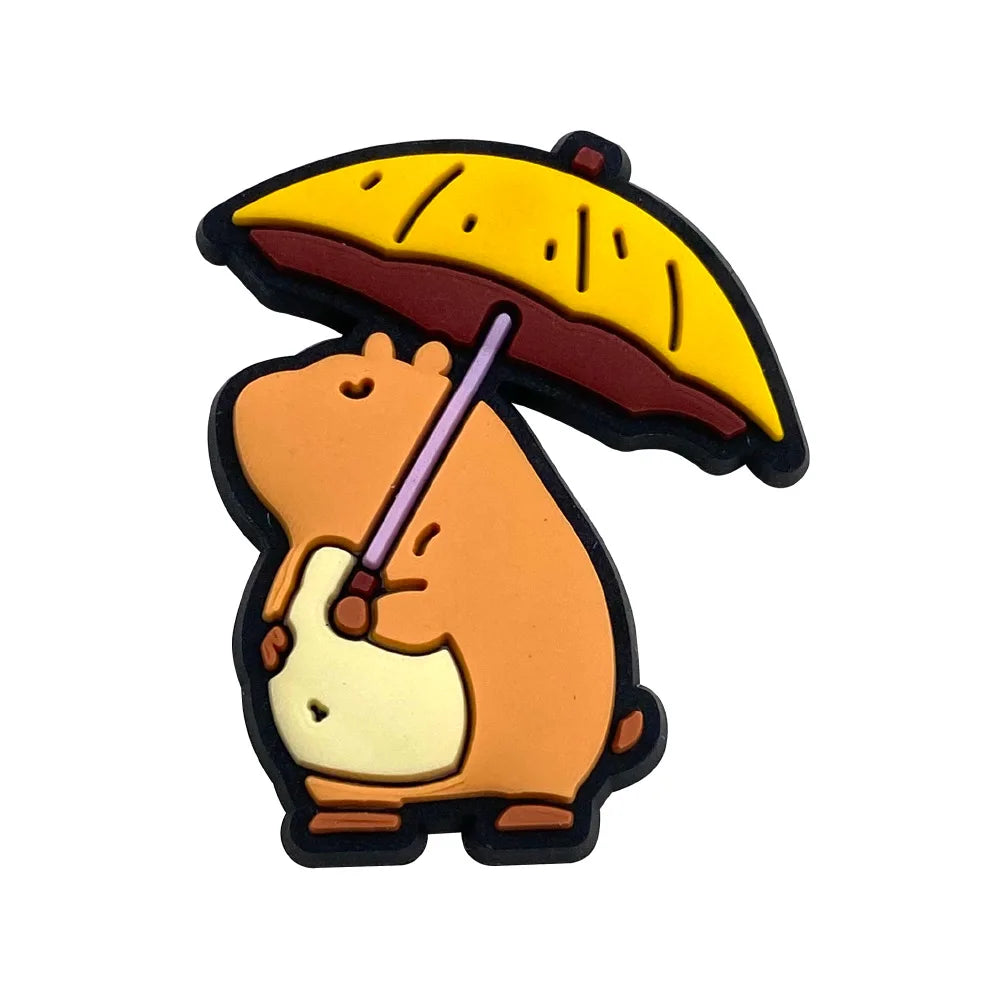 Hot Sales New Arrivals 1Pcs Cute Capybara Shoe Charms Pin for Crocs Shoe Decoration Kids Adult Christmas Boy Girl Party Gifts