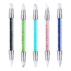 Silicone Nail Brush NailArt Pen DualTipped Silicone Nail Tools NailArt Sculpture Pen Brushes NailArt Tools For Home
