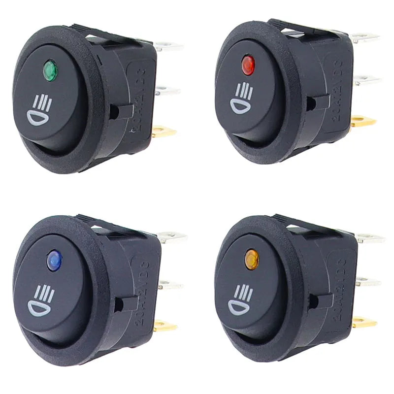 1Pcs New Arrivals On Off Rocker Switch Red Led Fog Light Lamp Symbol Car Van Truck 23mm DC 12V 20A ABS  Fit For Car Van Truck