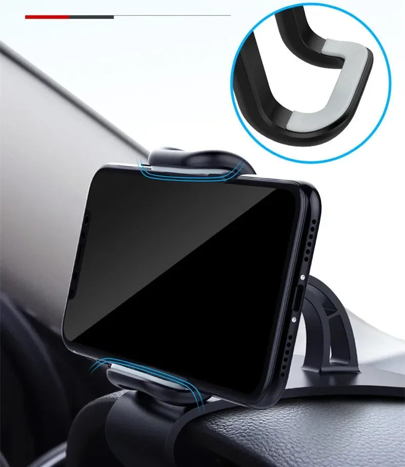 Car Mobile Phone Holder, 360 Degree Rotatable Cell Phone Stands, Car Rack Dashboard Support for Auto Grip, Fixed Bracket