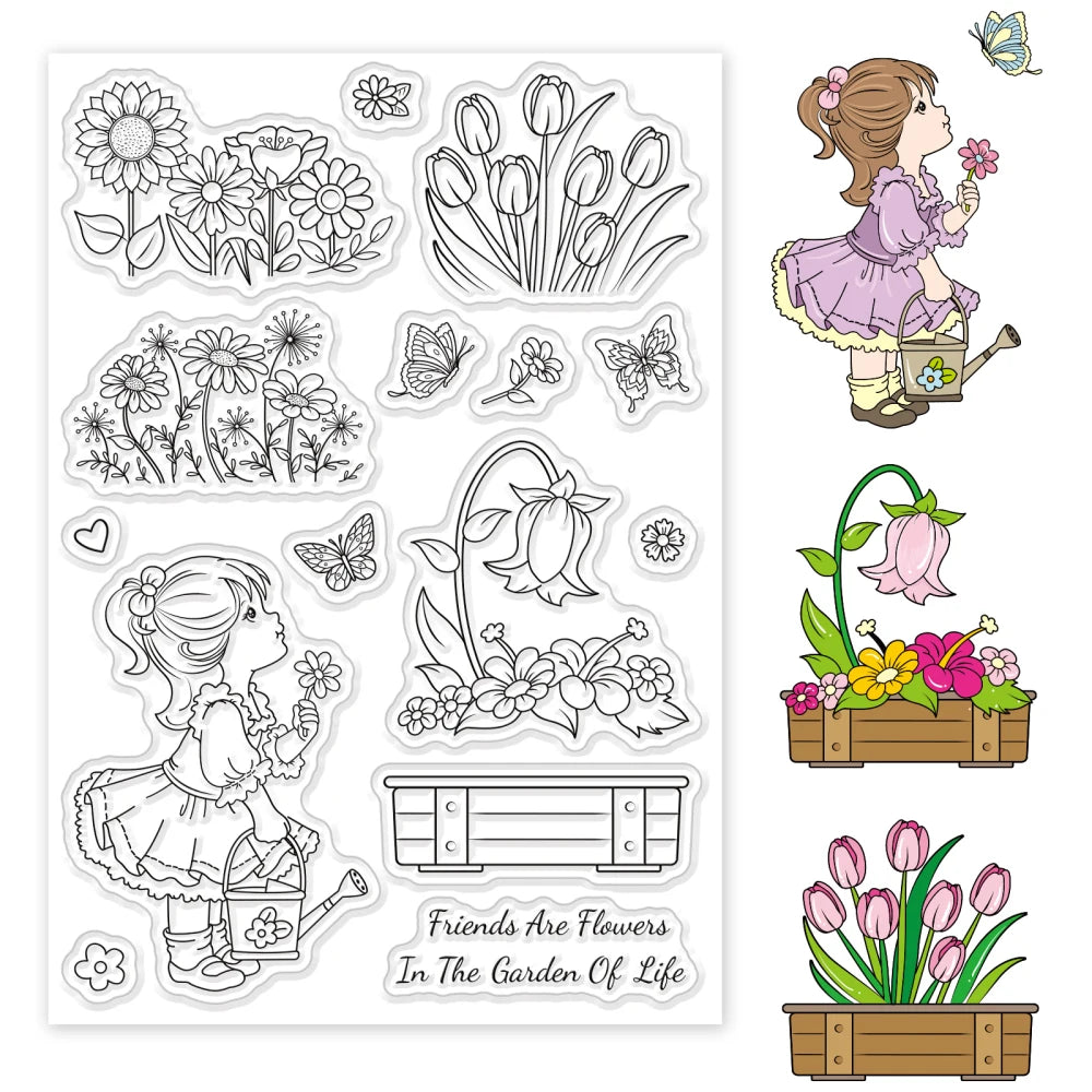 Fashion Girl Theme Series Clear Stamps Transparent Silicone Stamp Seal for DIY Scrapbooking Card Making Photo Album Decoration