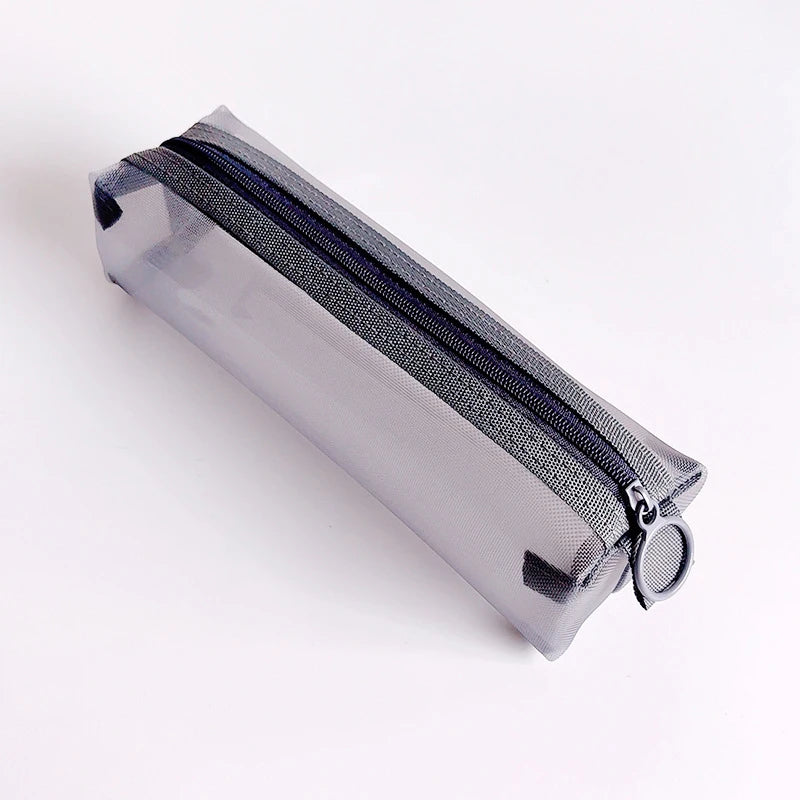 Makeup Pouch Lipstick Makeup Brush Storage Bags Student Transparent Mesh Pencil Case Ins Travel Cosmetic Organizer For Women