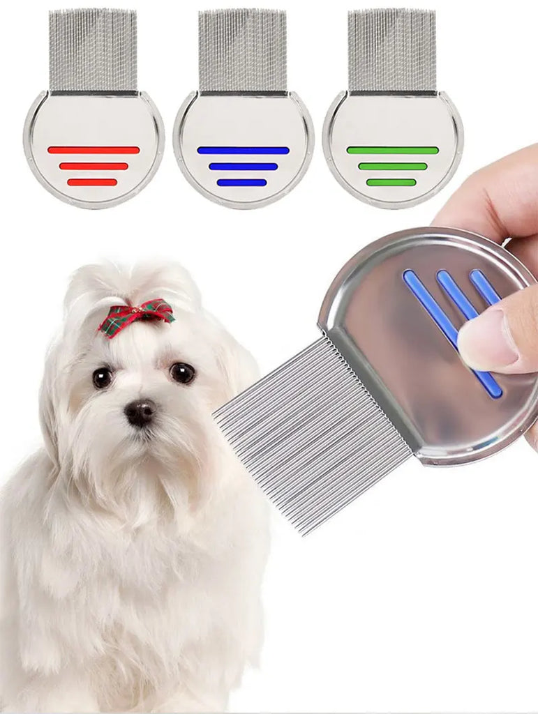 1PC Pet Flea Lice Comb Steel Grooming Combs Steel Dog Brushes Accessory Remove Flea Pet Hair Trimmer Dog Cat Grooming Tools