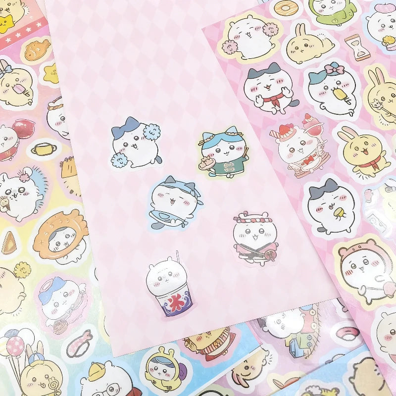 Kawaii Chiikawa Laser Stickers, Cartoon Animal Decals for Laptop, Binder & Kids Crafts