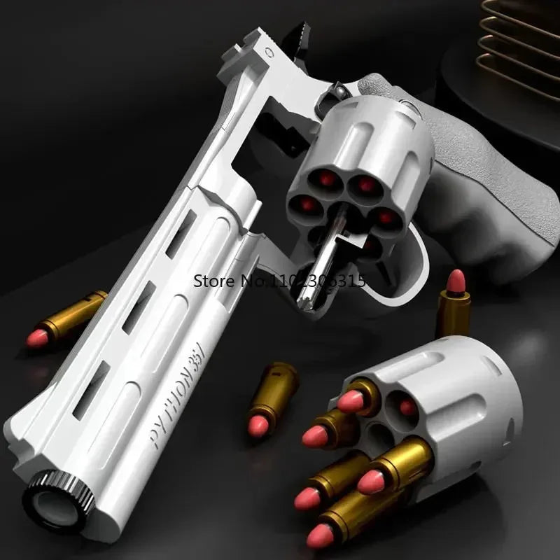 2024 New Arrivals ZP5 357 Revolver Mechanical Continuous Firing Toy Gun Automatic Pistol Soft Dart Bullet CS Outdoor Weapon