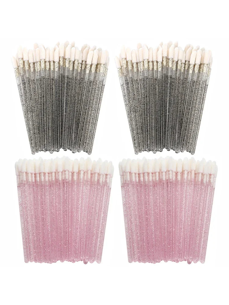 300/500PCS Crystal Lip Brushes Set Wholesale Lipstick Gloss Wands Applicators For Eyelash Extension Makeup Brush Beauty Tool
