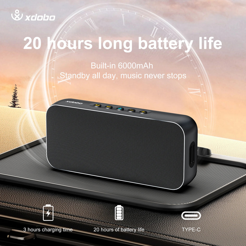 2025 XDOBO Luxe 60W Deep Bass Portable Outdoor Speakers Bluetooth Wireless Subwoofer Waterproof TWS Function Support USB /TF/AUX