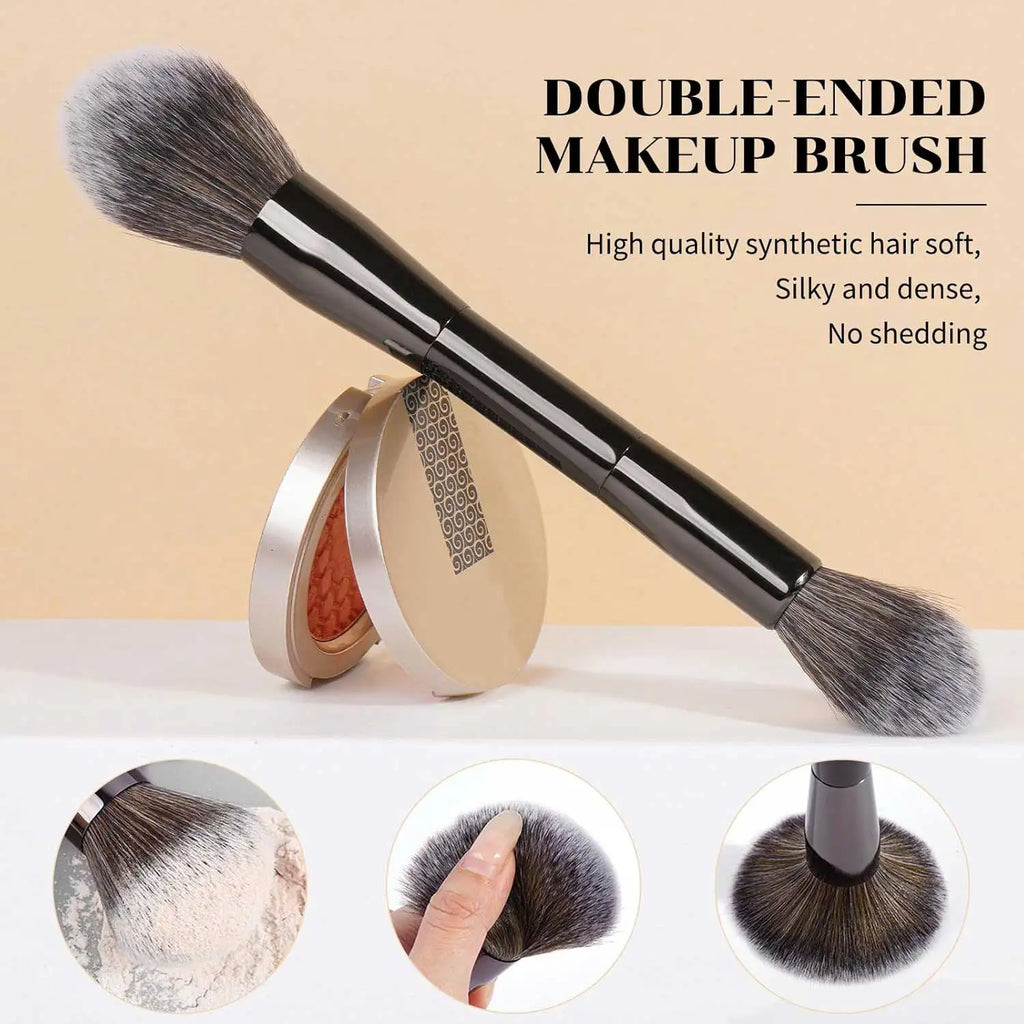 7pcs Makeup Brush Set Double Sided Kabuki Makeup Brushes Contour Brush for Foundation Liquid Powder Concealer Cream Cosmetics Br