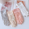 Sunscreen Gloves for Ladies Spring Summer Heat Insulation Ice Silk Lace UV Thin Electric Car Driving Non-slip Breathable Cool