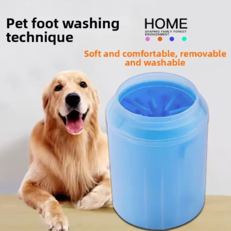 Portable Dog Paw Cleaner Cup with Soft Silicone Combs Outdoor Pet Foot Washer Quick Cleaning Brush Foot Cleaning Bucket for Pets